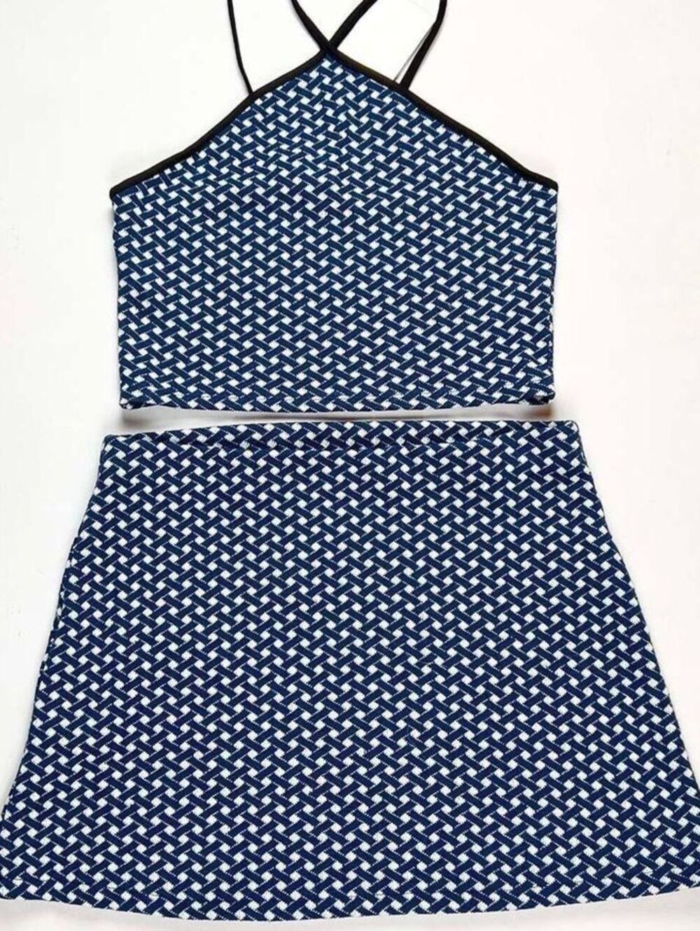 JULY SALE ZARA (SET) Jacquard Knit Halter and Mini Skirt (L) - Picture 2 of 4